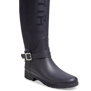 Hunter Women's Refined Slim Fit Adjustable Jacquard Tall Rain Boots (US 8)